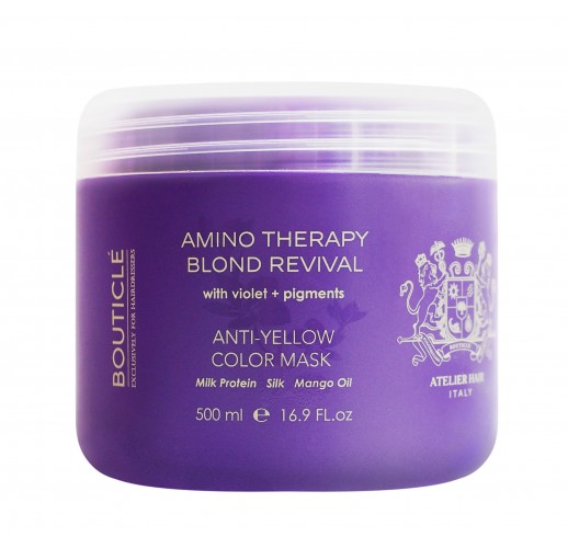 Восстанавливающая маска с анти-желтым эффектом для осветленных волос “Anti-Yellow Color Mask"  500 ml